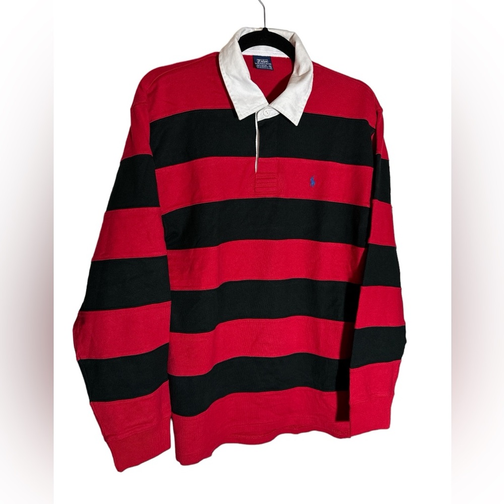 POLO RALPH LAUREN Striped long sleeve Rugby Shirt Size XL. 100% cotton